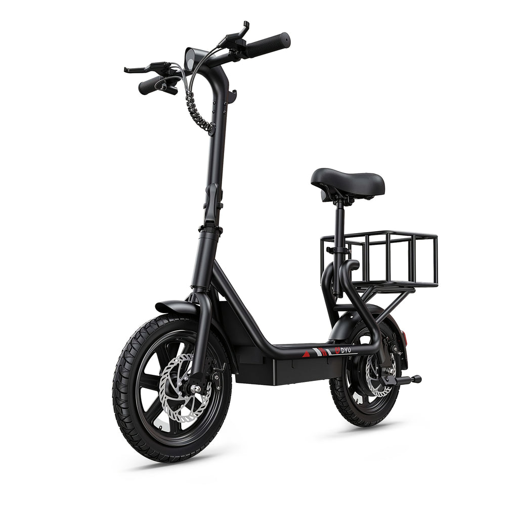 Adult Electric Scooter with Seat, 14-Inch E-Scooter 36V 7.8AH Built-In Battery, 350W Motor Max Speed 19.9PMH