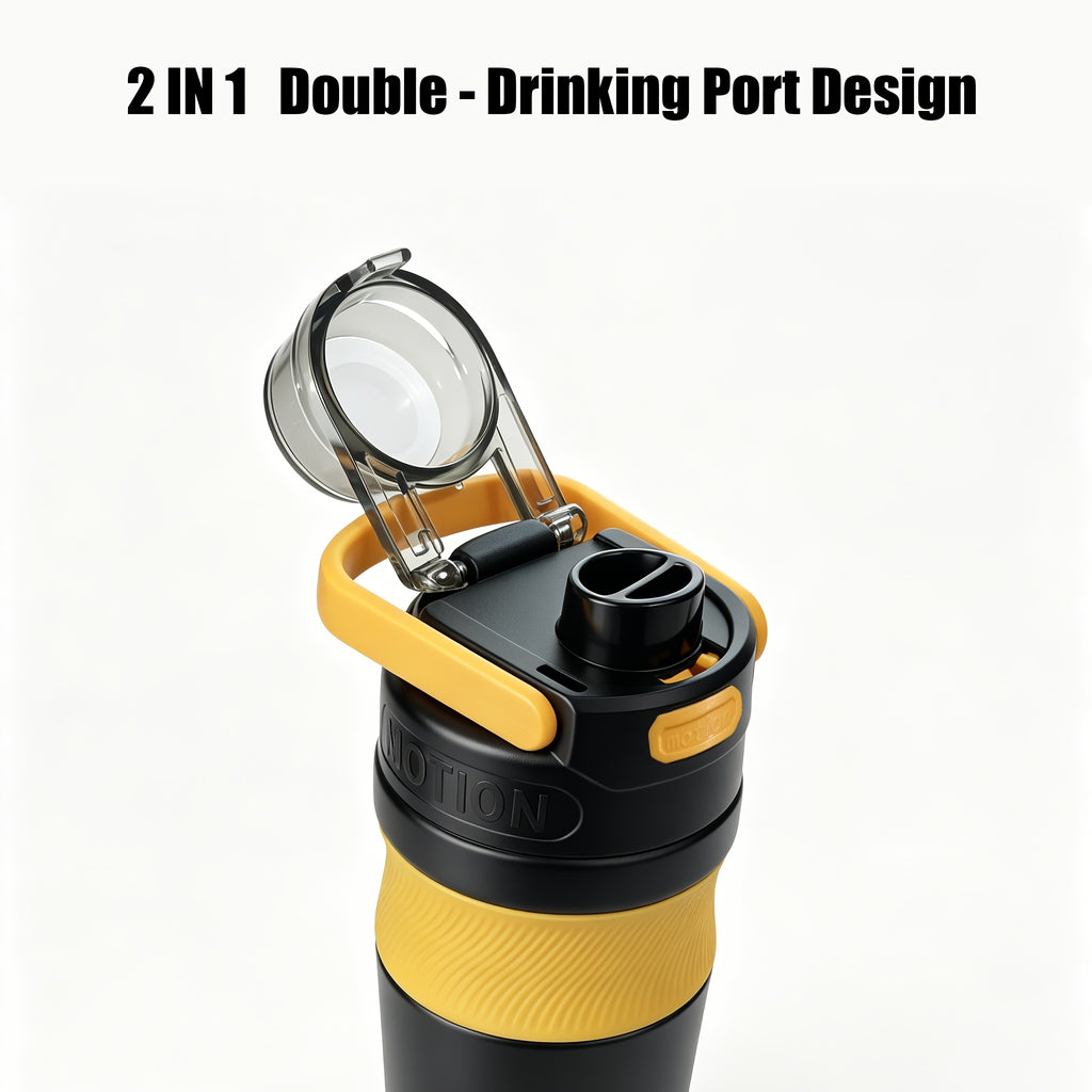 1pc 20 Oz Capacity 316 Stainless Steel Inner Tank Insulated Hot And Cold Cup Portable Handle One-Button Opening Water Bottle Car Cup