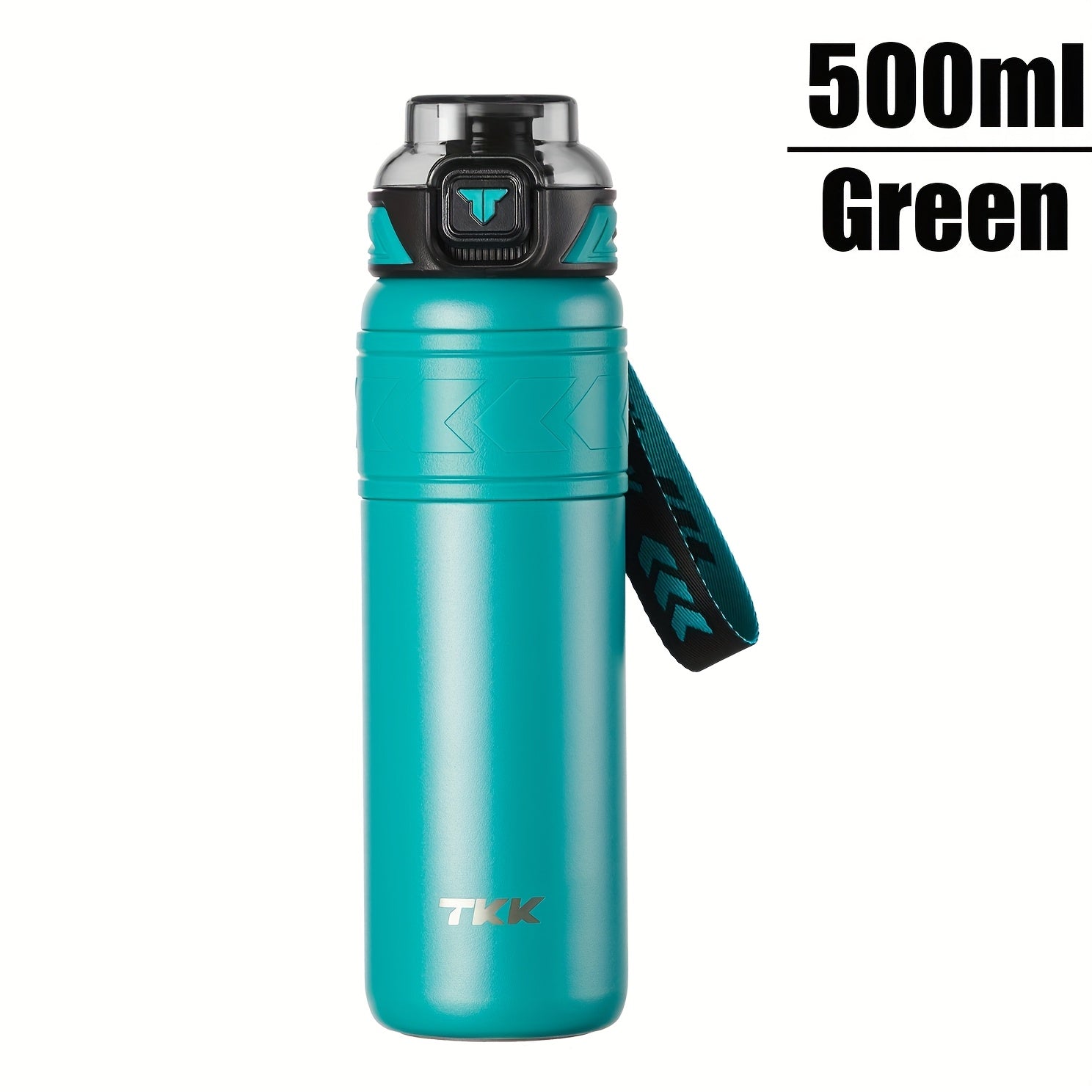 TKK Stainless Steel Thermal Vacuum Bottle Cup with Straw Strap Lock - for Hot\u002FCold Drinks