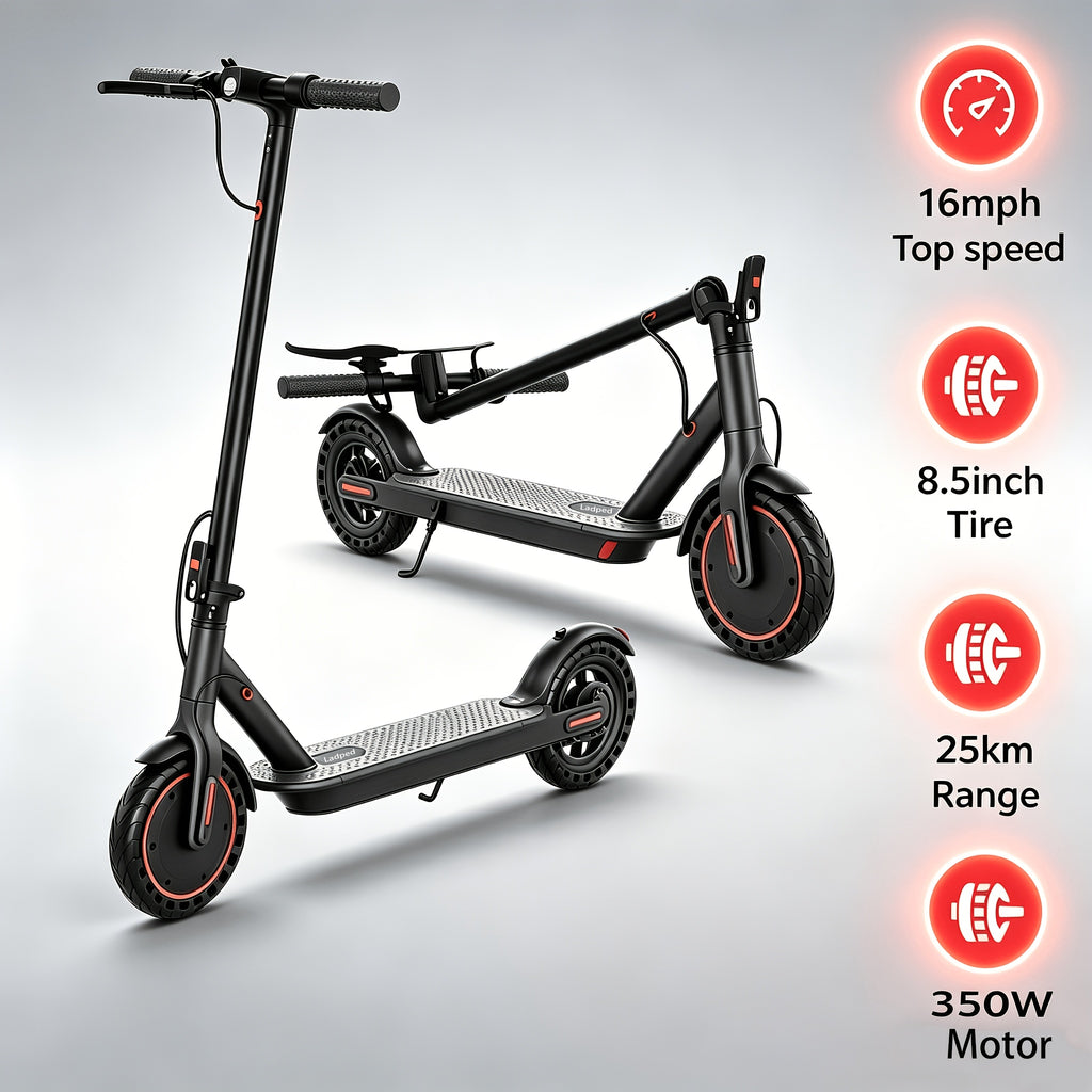 LADPED Multiple Models Folding Electric Scooter, Rated 350W\u002F500W Motor Optional, High-Capacity Battery