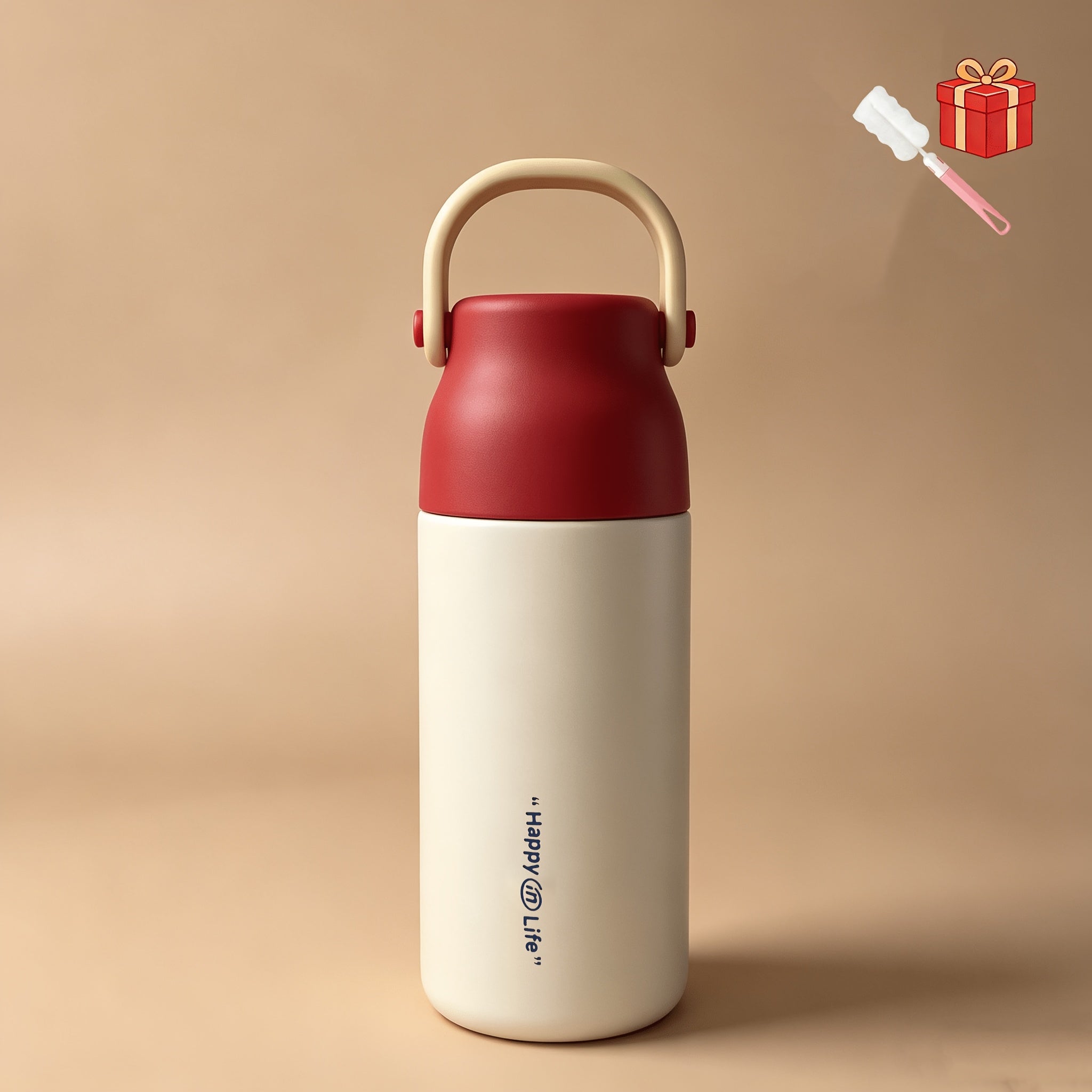 Happy Life 1pc 16.91oz Capacity 316 Stainless Steel Inner Liner One-Touch Lid Insulated Tumbler, Built-in Tea Infuser Tea Cup
