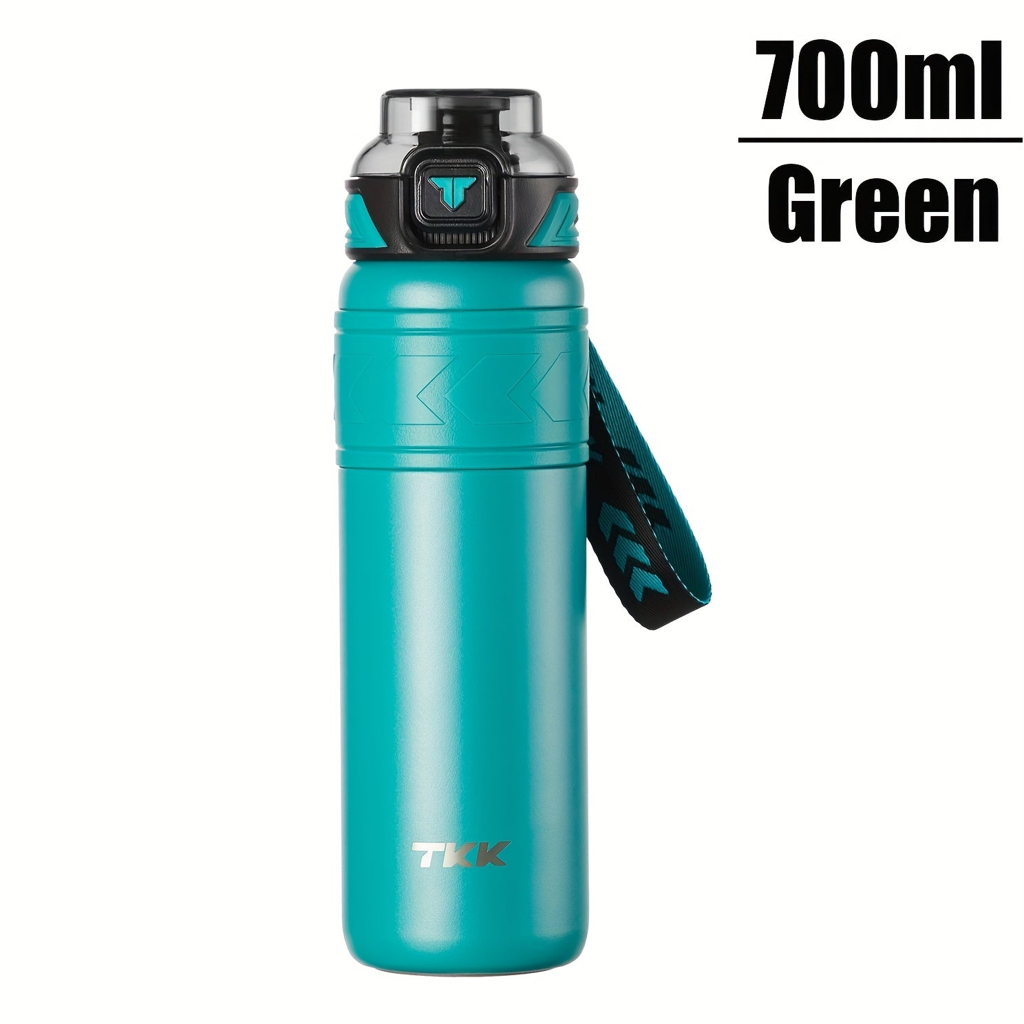 TKK Stainless Steel Thermal Vacuum Bottle Cup with Straw Strap Lock - for Hot\u002FCold Drinks