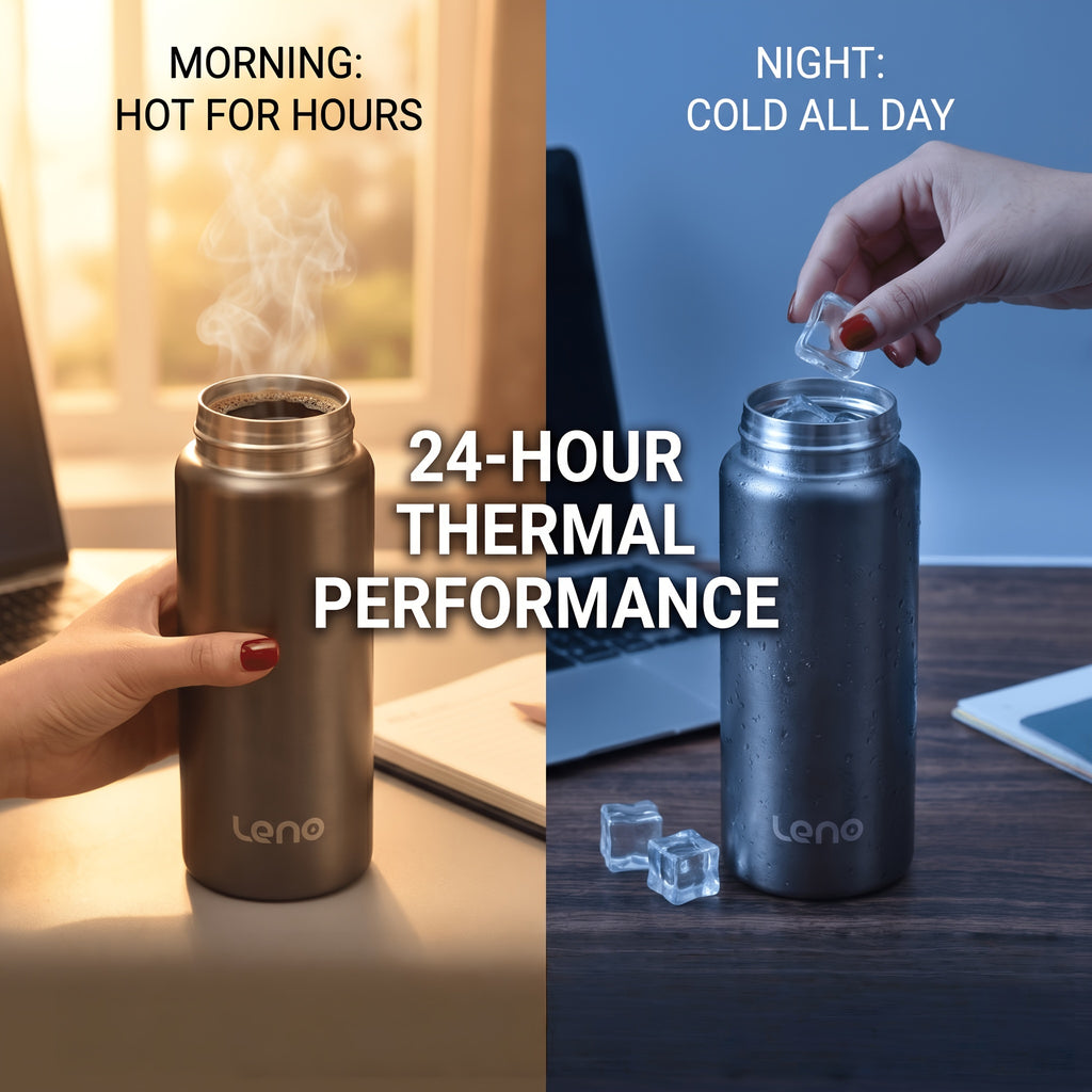 Leno 316 Stainless Steel Insulated Tumbler with Portable Handle, Vacuum Insulated Travel Coffee Mug