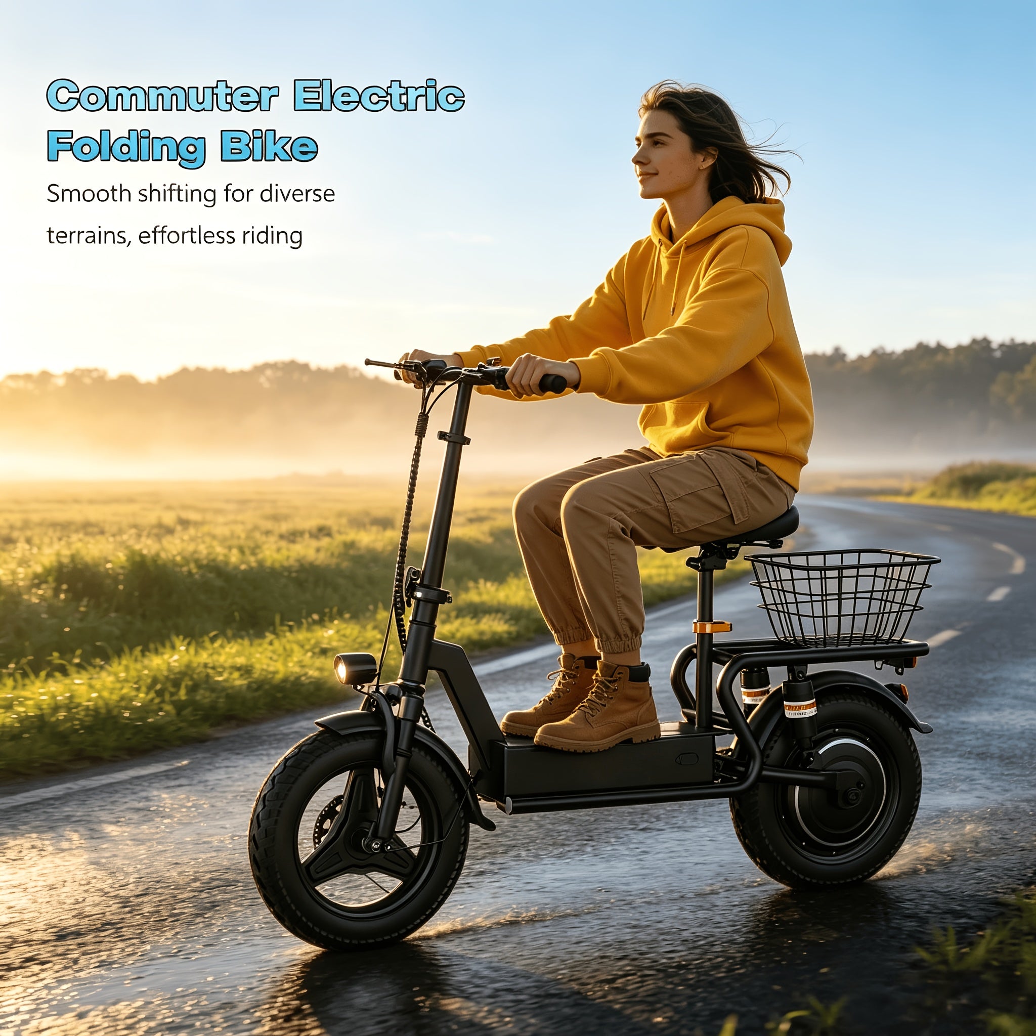 500W Electric Scooter Featuring a Multifunctional LCD Dashboard, a High-Capacity Rear Storage Box