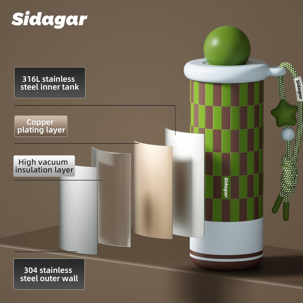 20oz 316 Stainless Steel Insulated Tumbler with Ceramic Inner Liner, Twist-Off Lid, Leak-Proof Locking Thermal Insulation