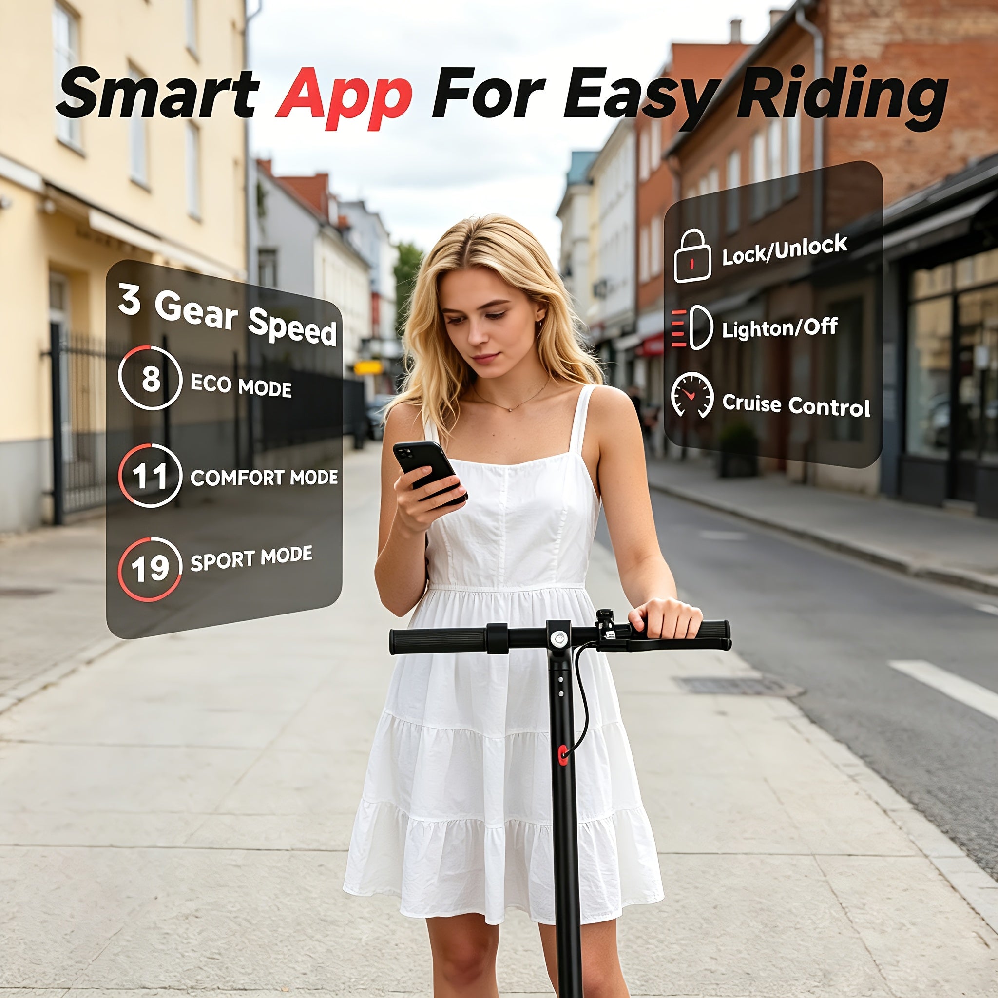 Foldable Electric Scooter for Adults And Teens, Smart Riding System, 8.5\