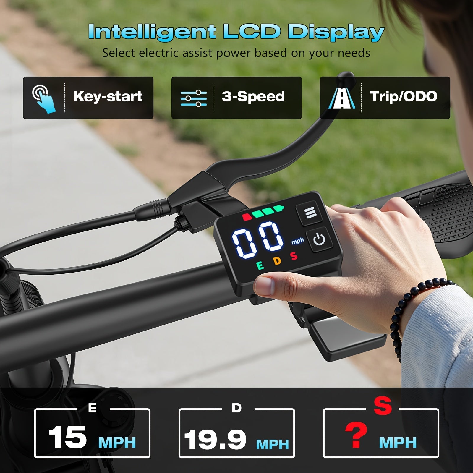 749W Off-road Electric Scooter, 48V 18A Large-capacity Battery, Range Up To 35 Miles, Equipped With Seat & Rear Trunk