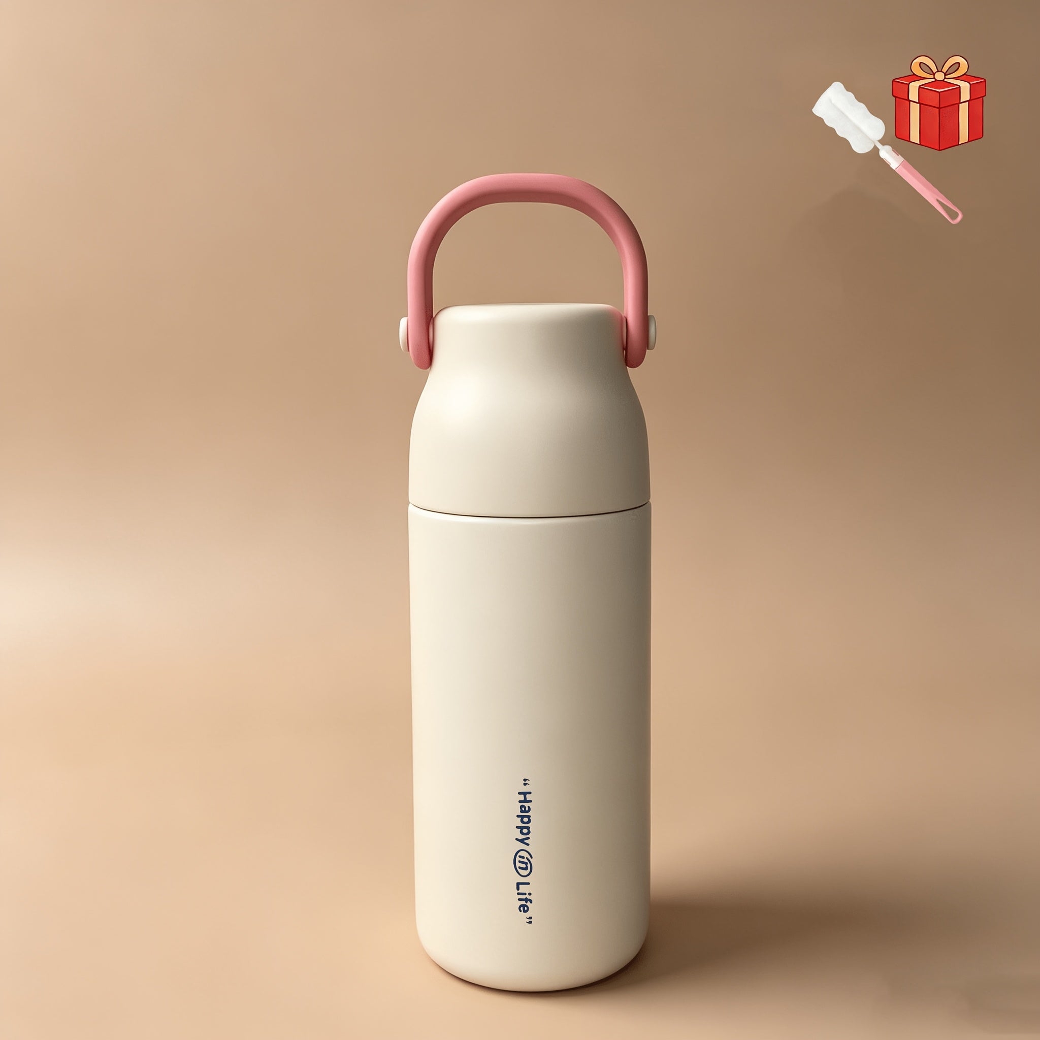 Happy Life 1pc 16.91oz Capacity 316 Stainless Steel Inner Liner One-Touch Lid Insulated Tumbler, Built-in Tea Infuser Tea Cup