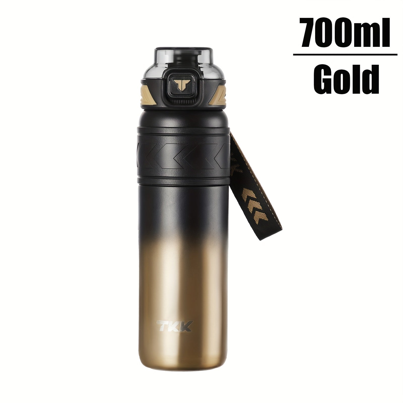 TKK Stainless Steel Thermal Vacuum Bottle Cup with Straw Strap Lock - for Hot\u002FCold Drinks