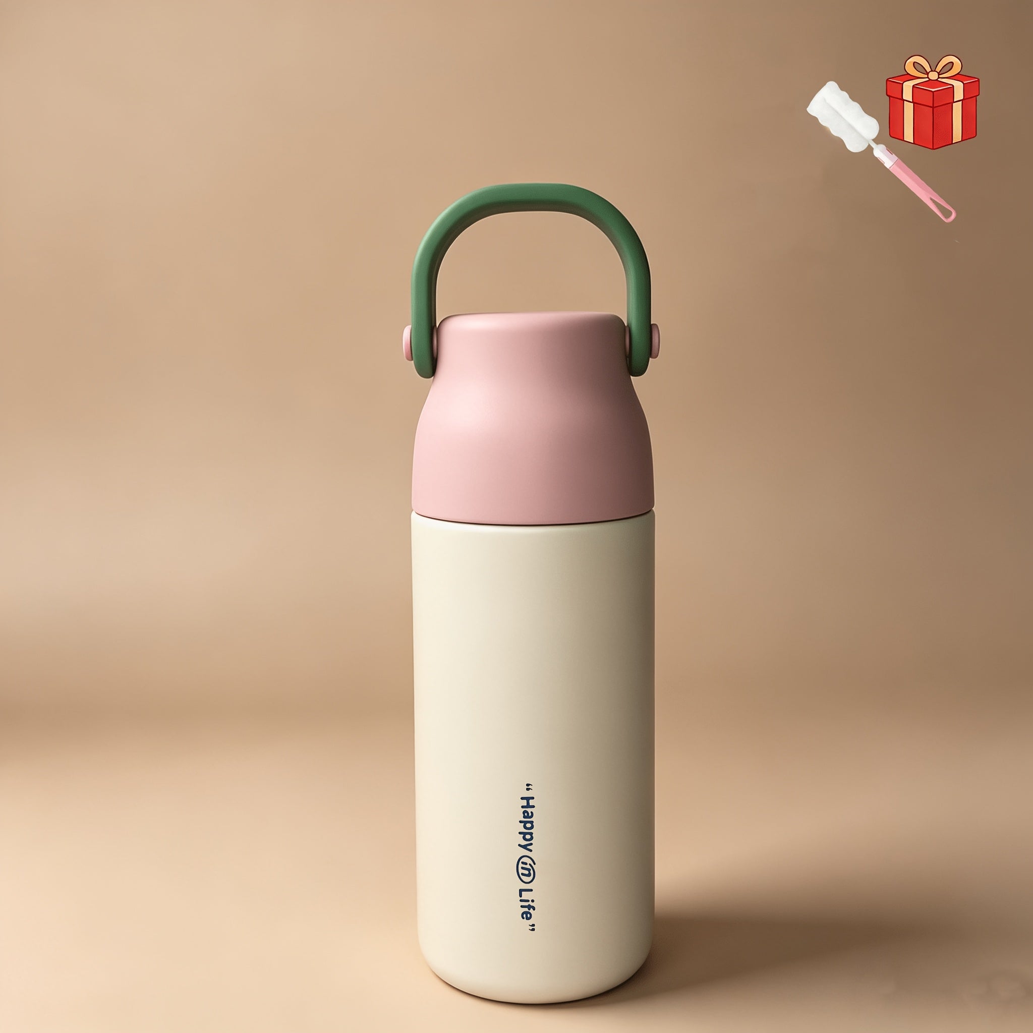Happy Life 1pc 16.91oz Capacity 316 Stainless Steel Inner Liner One-Touch Lid Insulated Tumbler, Built-in Tea Infuser Tea Cup