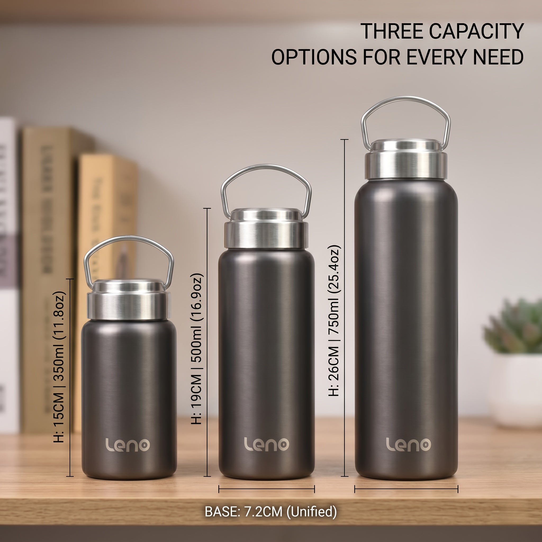 Leno 316 Stainless Steel Insulated Tumbler with Portable Handle, Vacuum Insulated Travel Coffee Mug