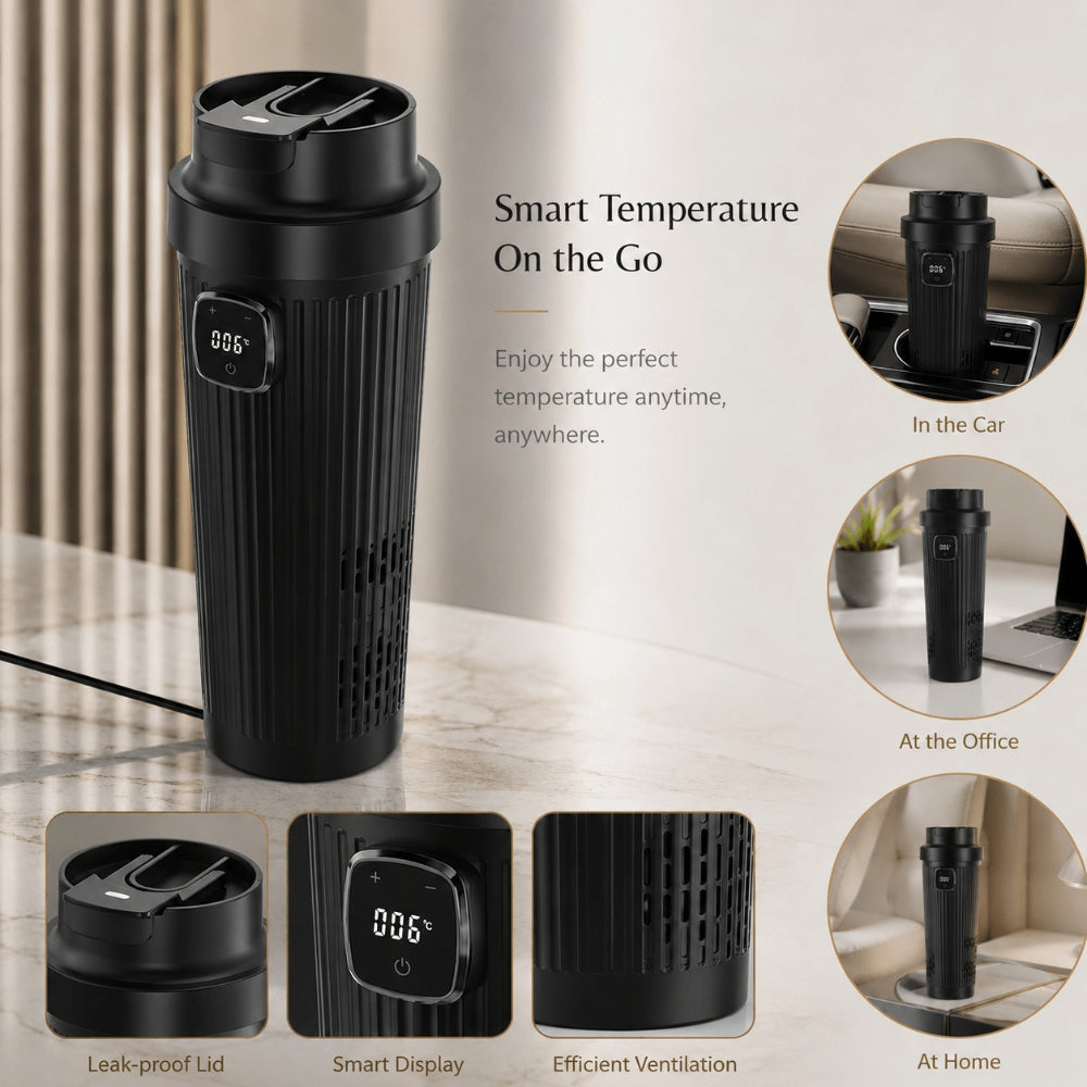 High-performance Car Heating and Cooling Cup - with Temperature Display and Touch Switch