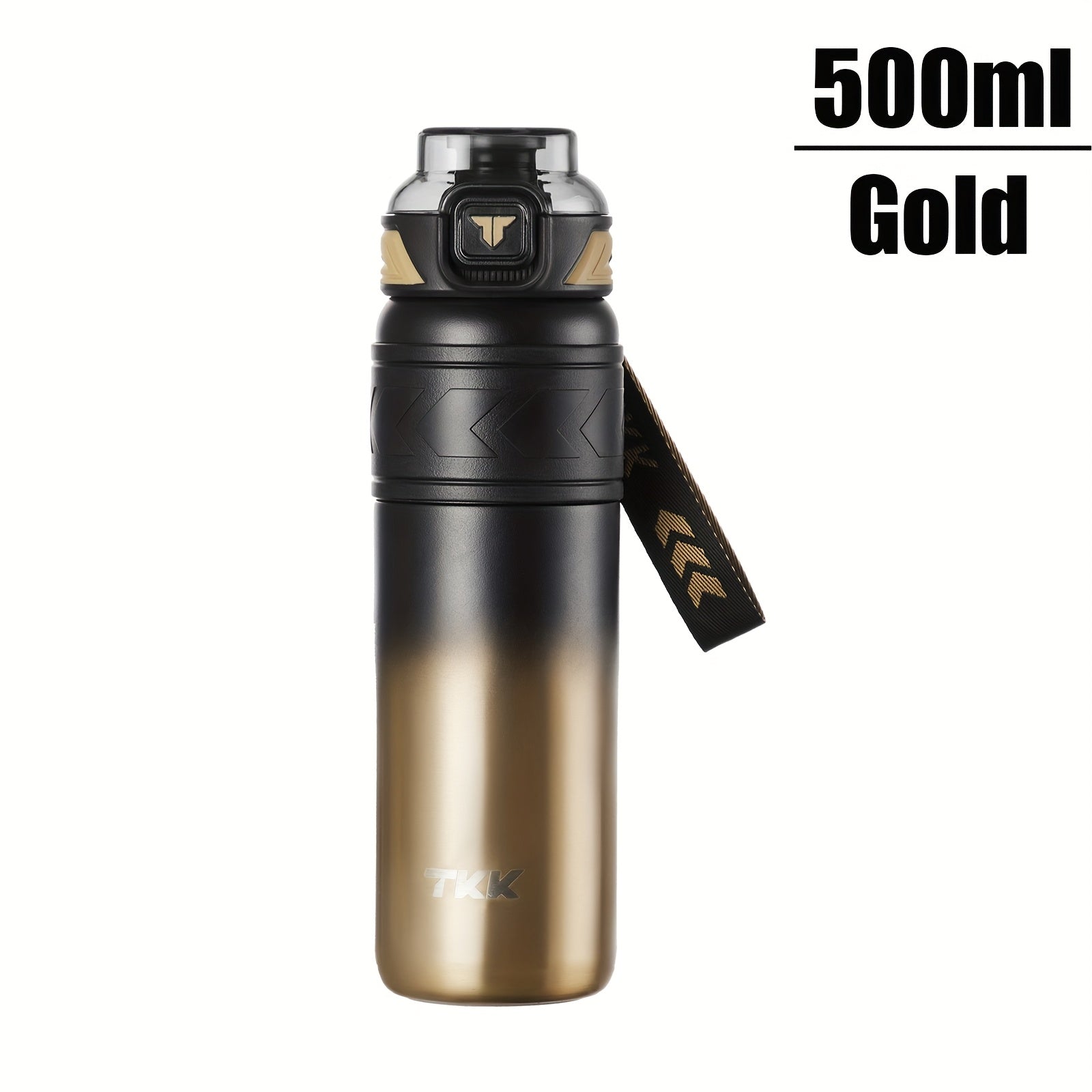 TKK Stainless Steel Thermal Vacuum Bottle Cup with Straw Strap Lock - for Hot\u002FCold Drinks