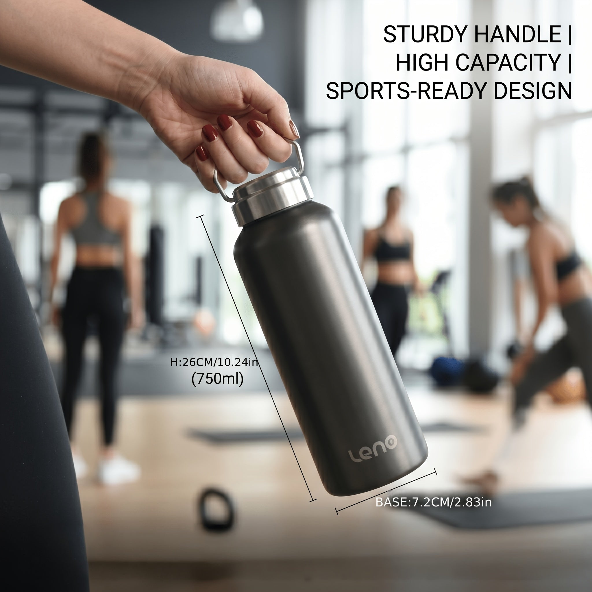 Leno 316 Stainless Steel Insulated Tumbler with Portable Handle, Vacuum Insulated Travel Coffee Mug