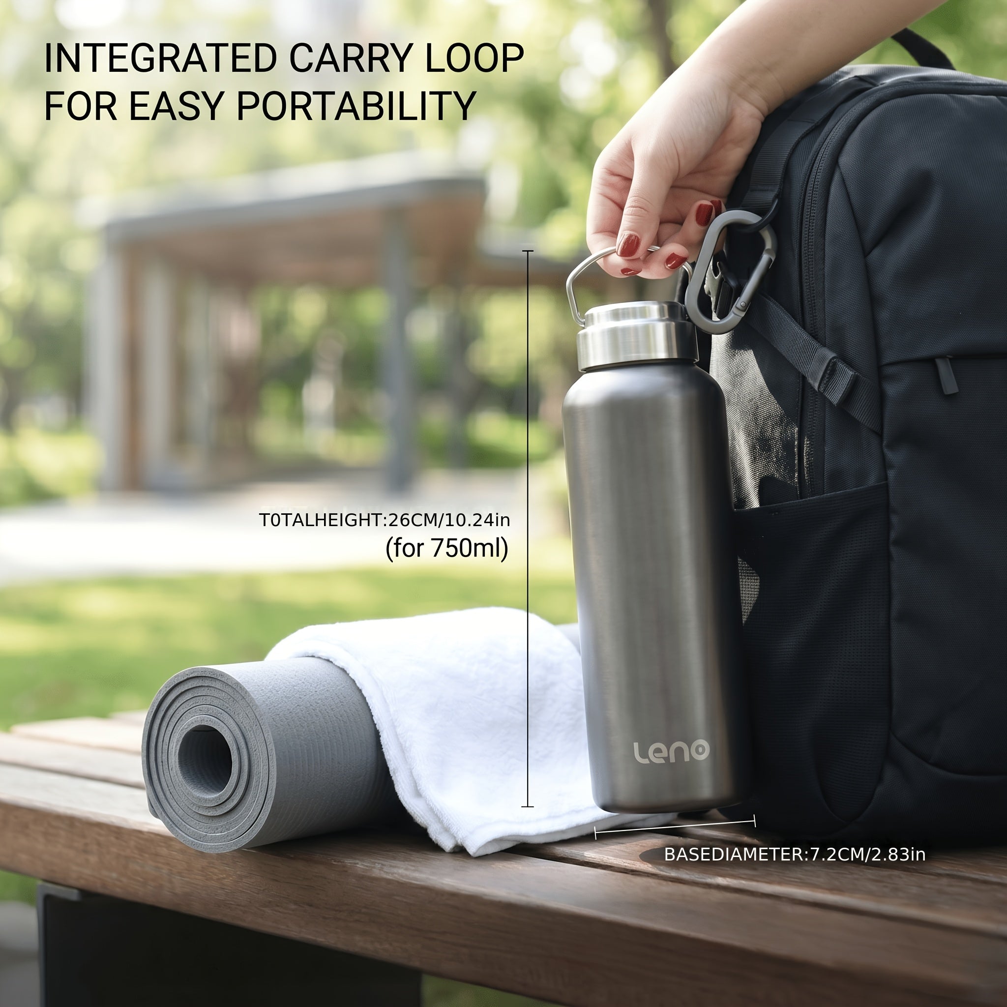 Leno 316 Stainless Steel Insulated Tumbler with Portable Handle, Vacuum Insulated Travel Coffee Mug