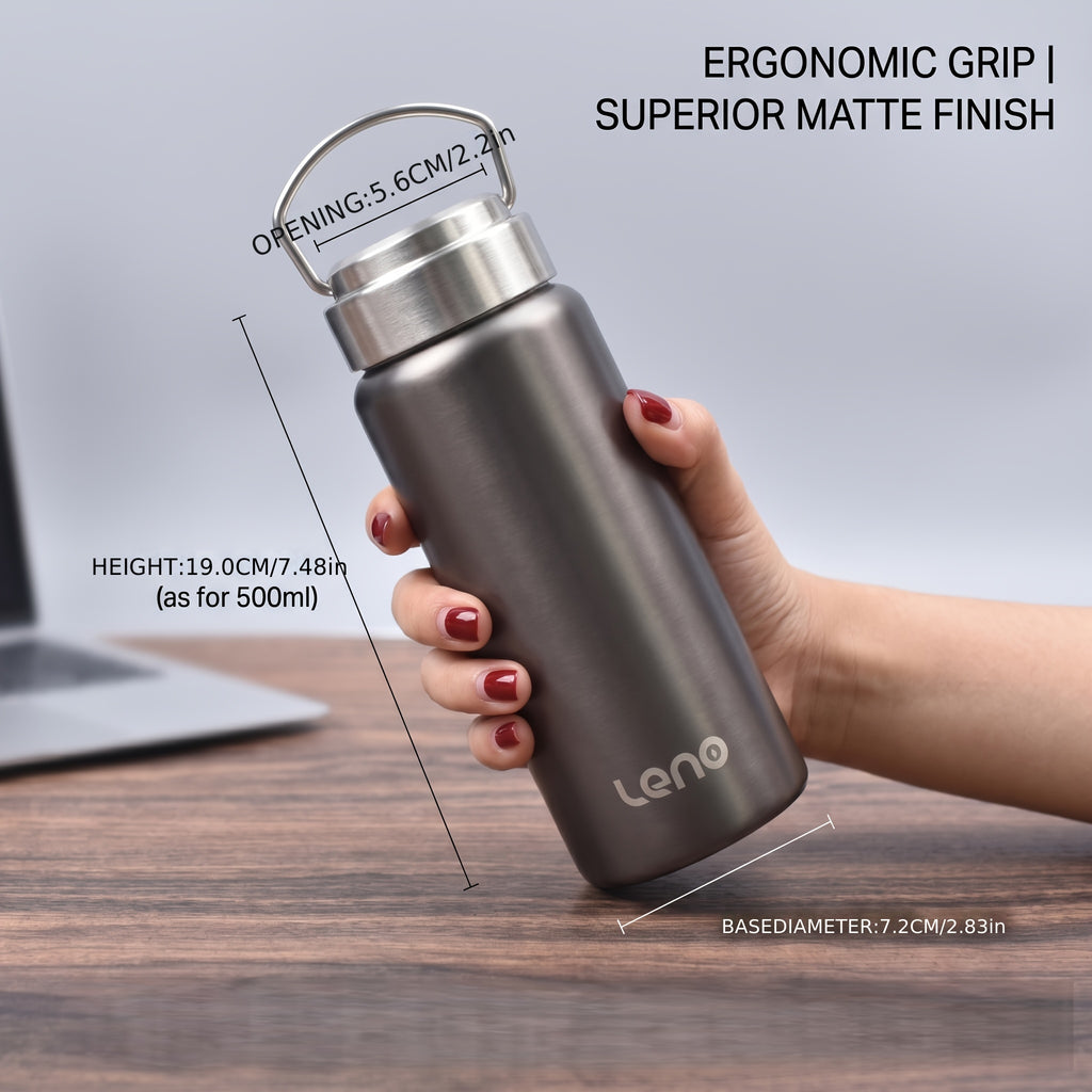Leno 316 Stainless Steel Insulated Tumbler with Portable Handle, Vacuum Insulated Travel Coffee Mug