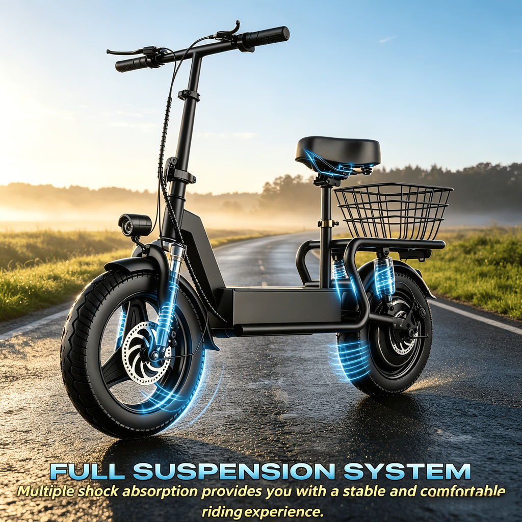 500W Electric Scooter Featuring a Multifunctional LCD Dashboard, a High-Capacity Rear Storage Box