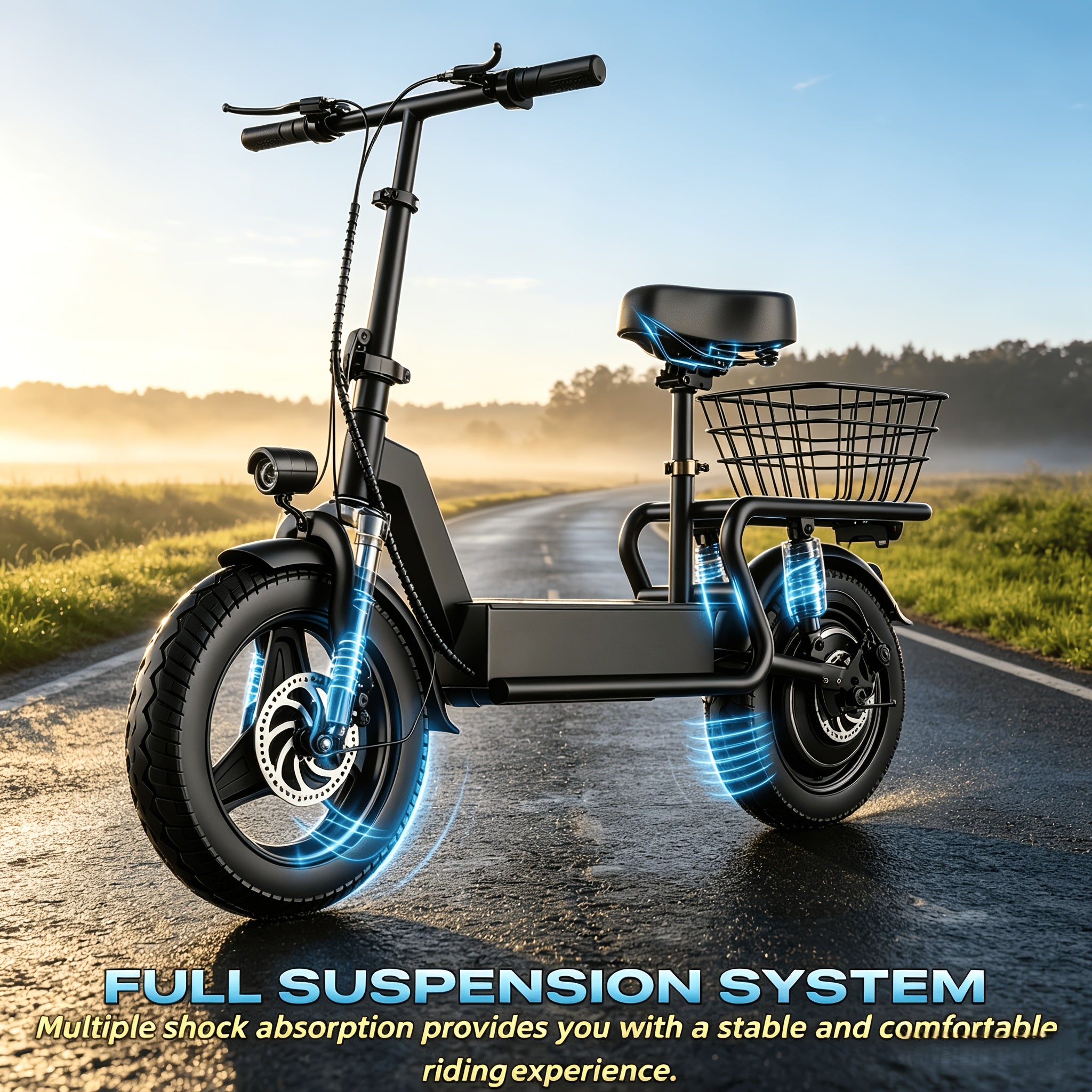 500W Electric Scooter Featuring a Multifunctional LCD Dashboard, a High-Capacity Rear Storage Box
