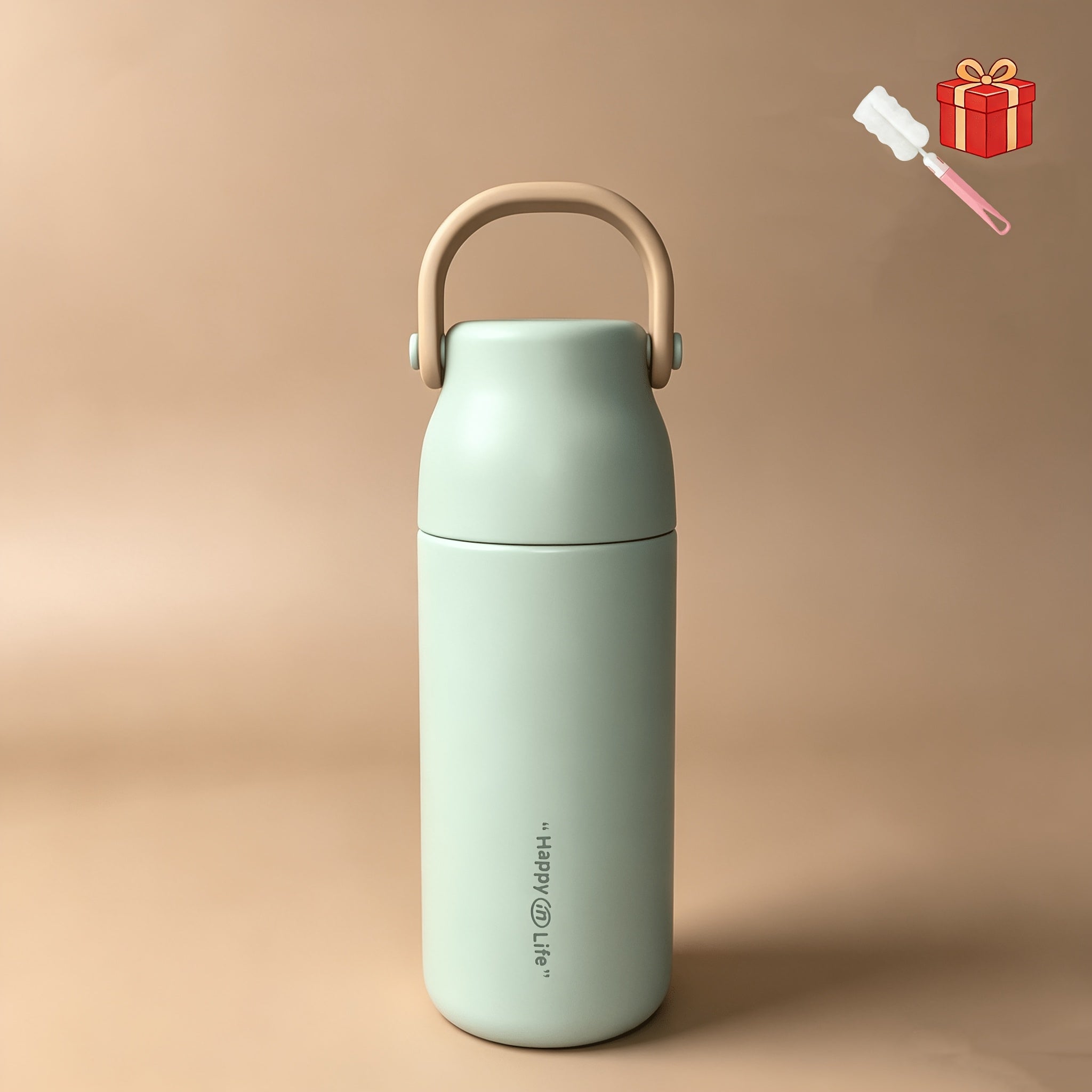 Happy Life 1pc 16.91oz Capacity 316 Stainless Steel Inner Liner One-Touch Lid Insulated Tumbler, Built-in Tea Infuser Tea Cup