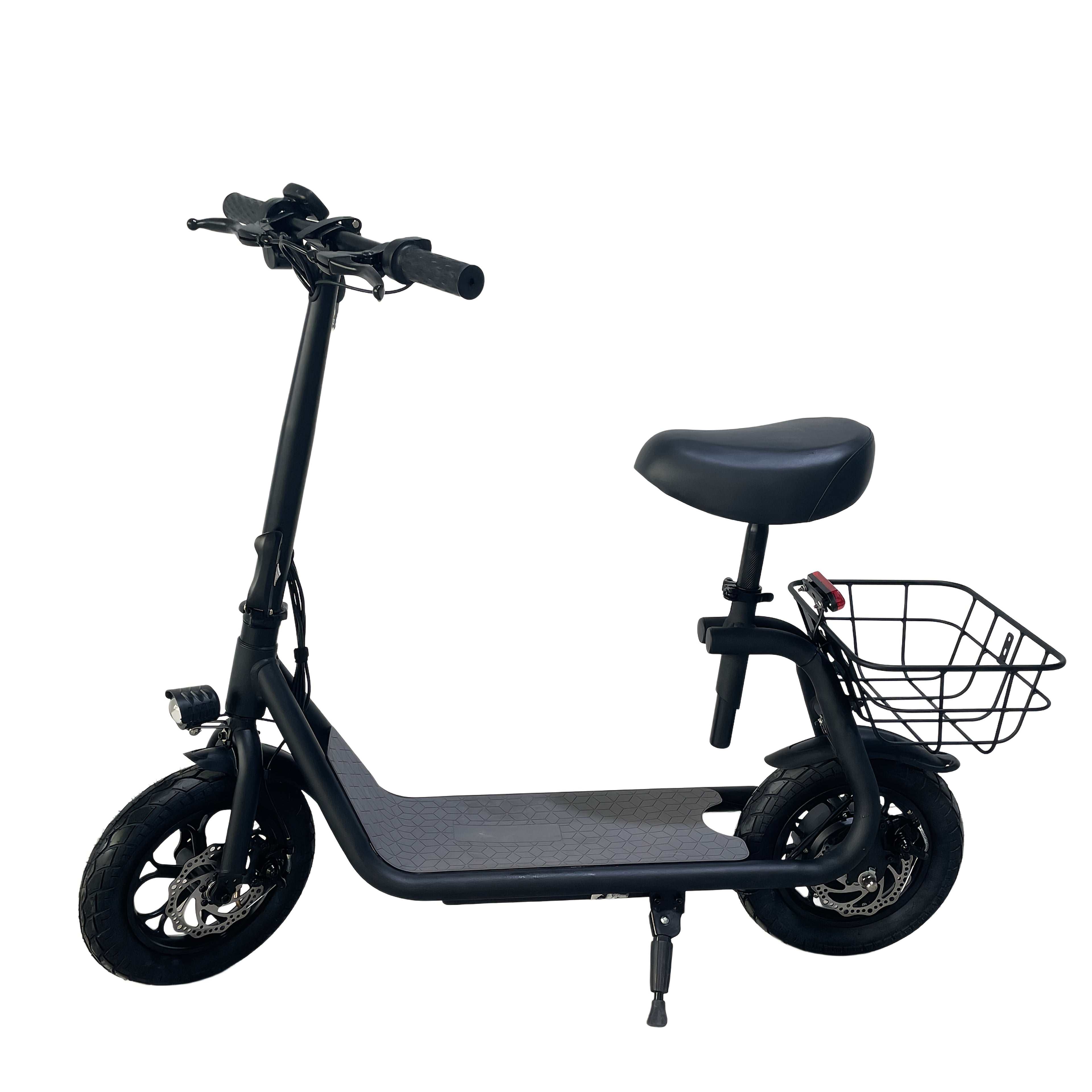 Electric Scooter, with A Foldable Front Frame for Easy Storage, A Rear Cargo Basket, A 36V 7.8Ah Battery