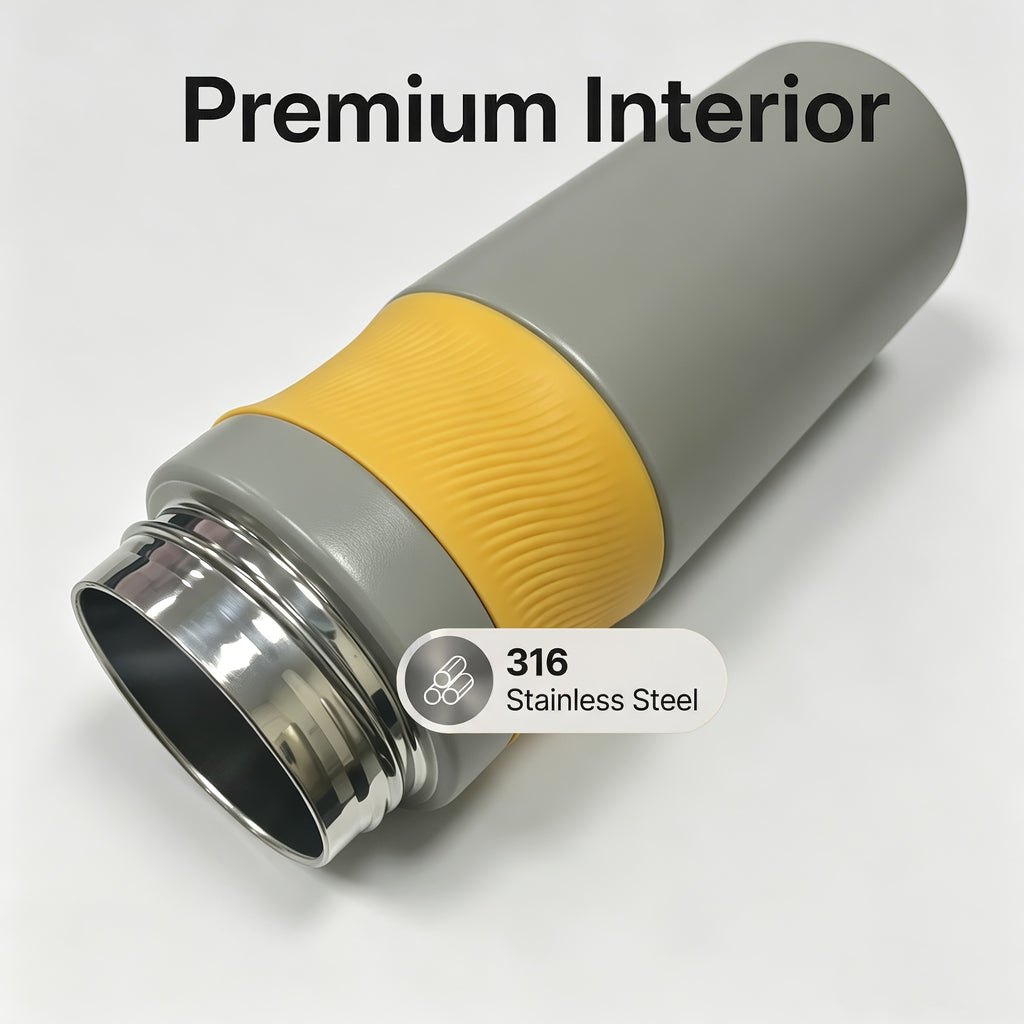 1pc 20 Oz Capacity 316 Stainless Steel Inner Tank Insulated Hot And Cold Cup Portable Handle One-Button Opening Water Bottle Car Cup