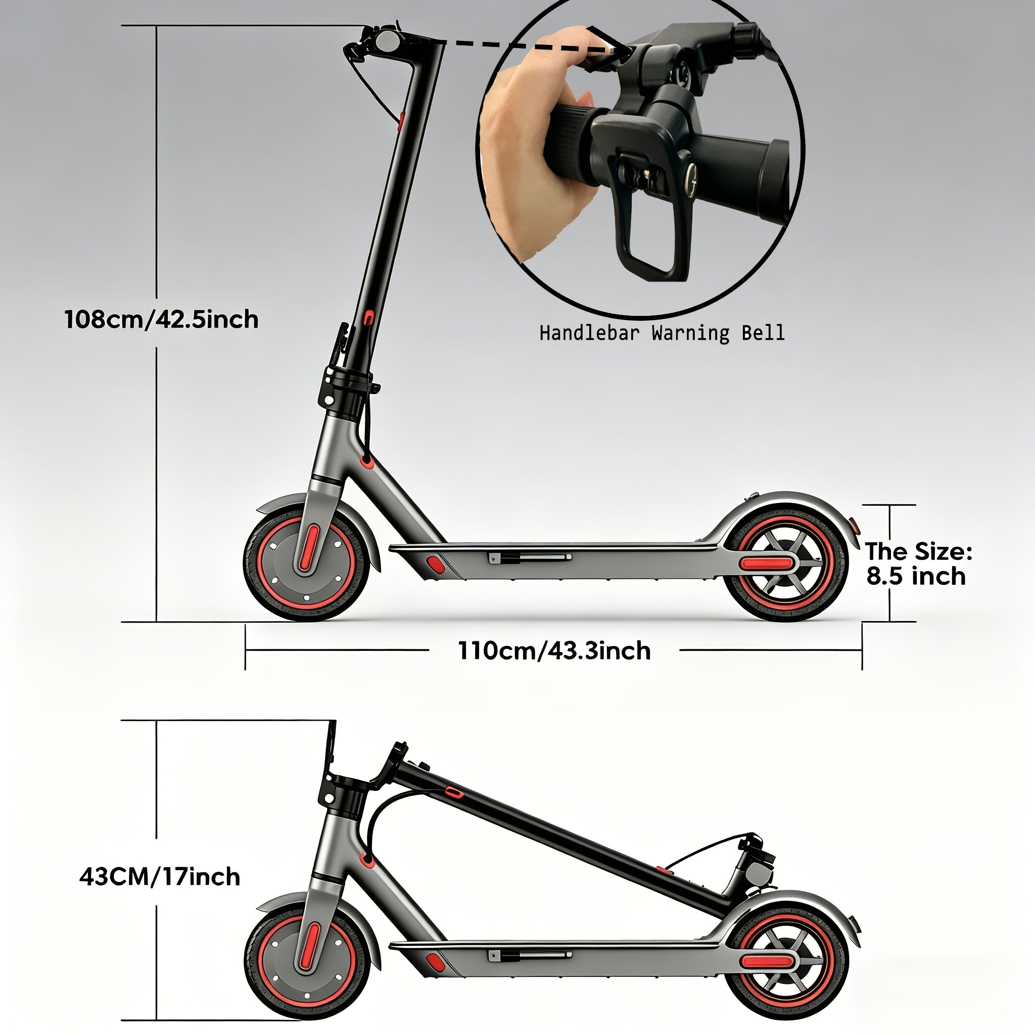 LADPED Multiple Models Folding Electric Scooter, Rated 350W\u002F500W Motor Optional, High-Capacity Battery