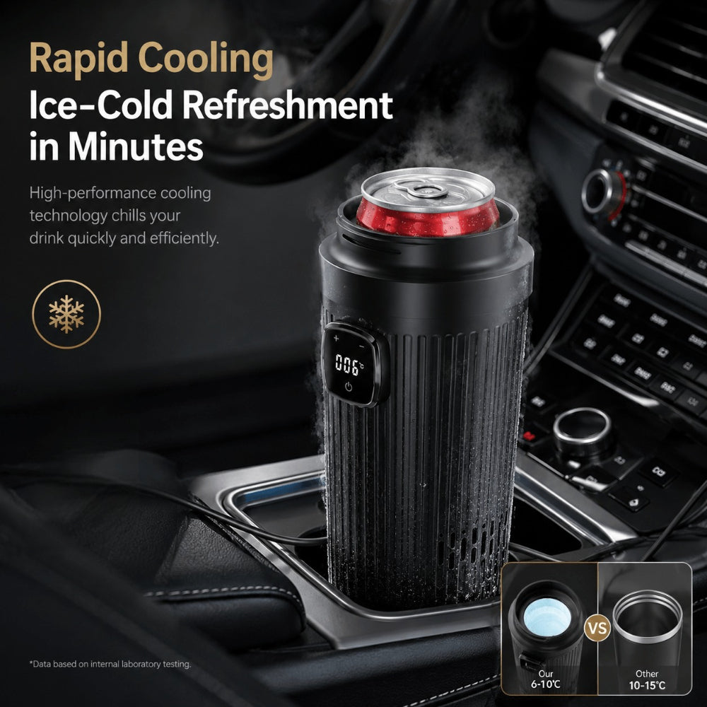 High-performance Car Heating and Cooling Cup - with Temperature Display and Touch Switch