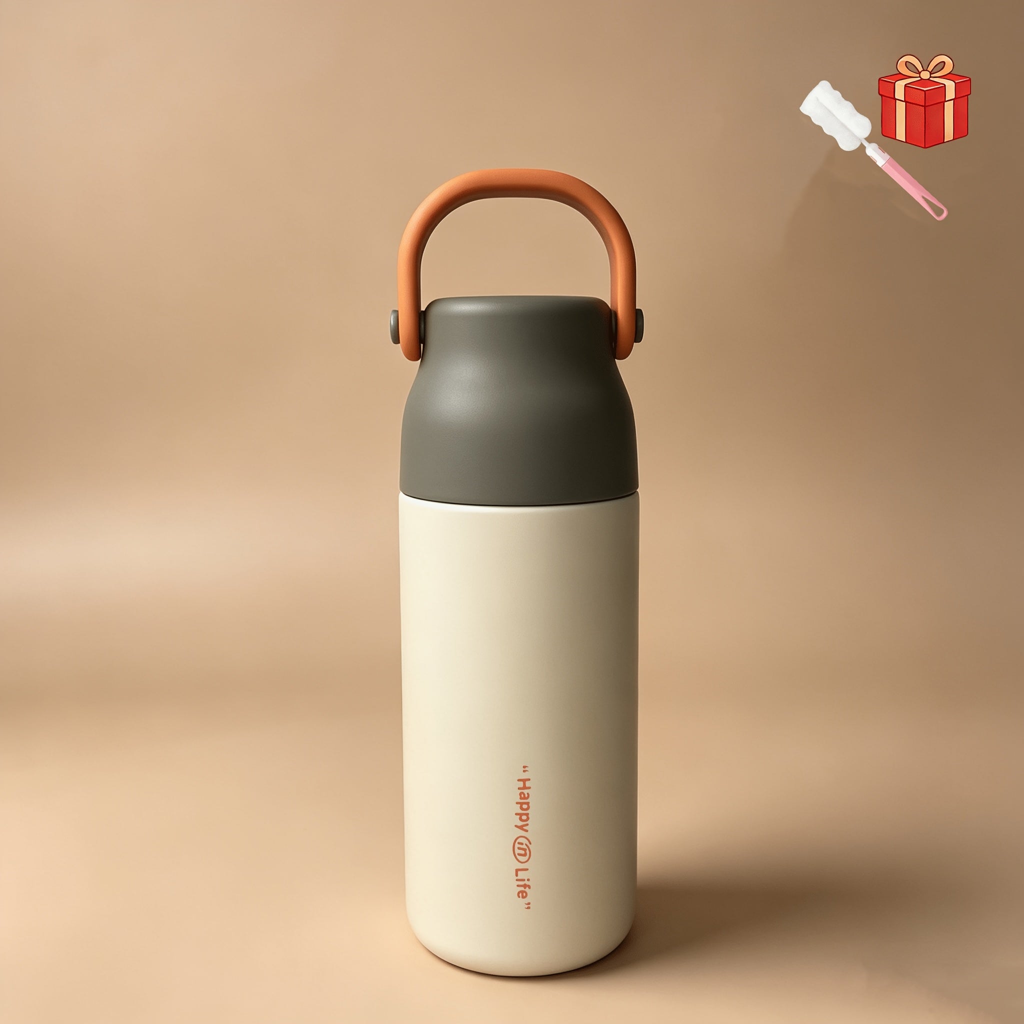 Happy Life 1pc 16.91oz Capacity 316 Stainless Steel Inner Liner One-Touch Lid Insulated Tumbler, Built-in Tea Infuser Tea Cup