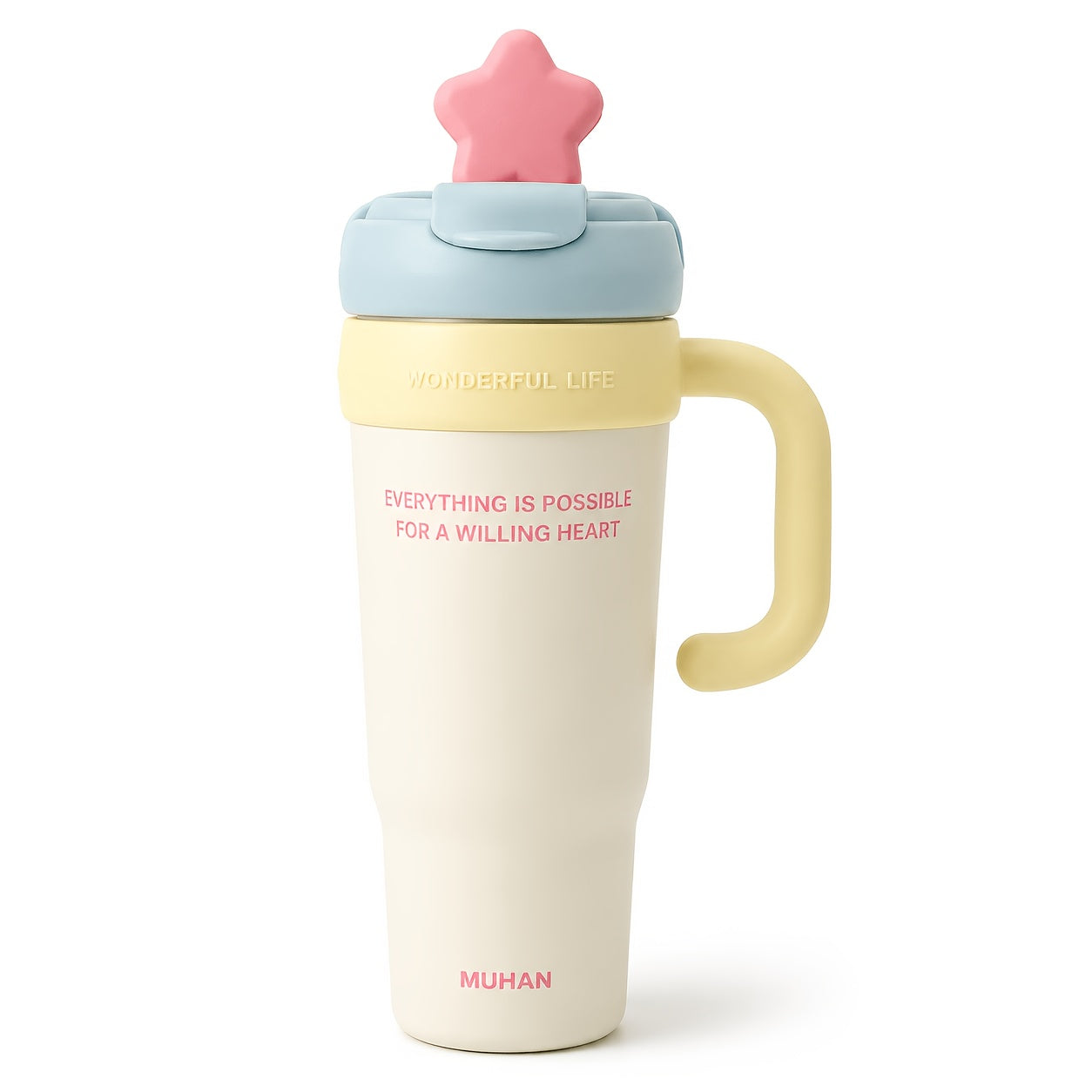 1pc Sohe 900ml\u002F30oz Insulated Water with Handle & Flip Lid, Leakproof Suitable for Coffee, Tea, Smoothies, Portable for Travel, Office