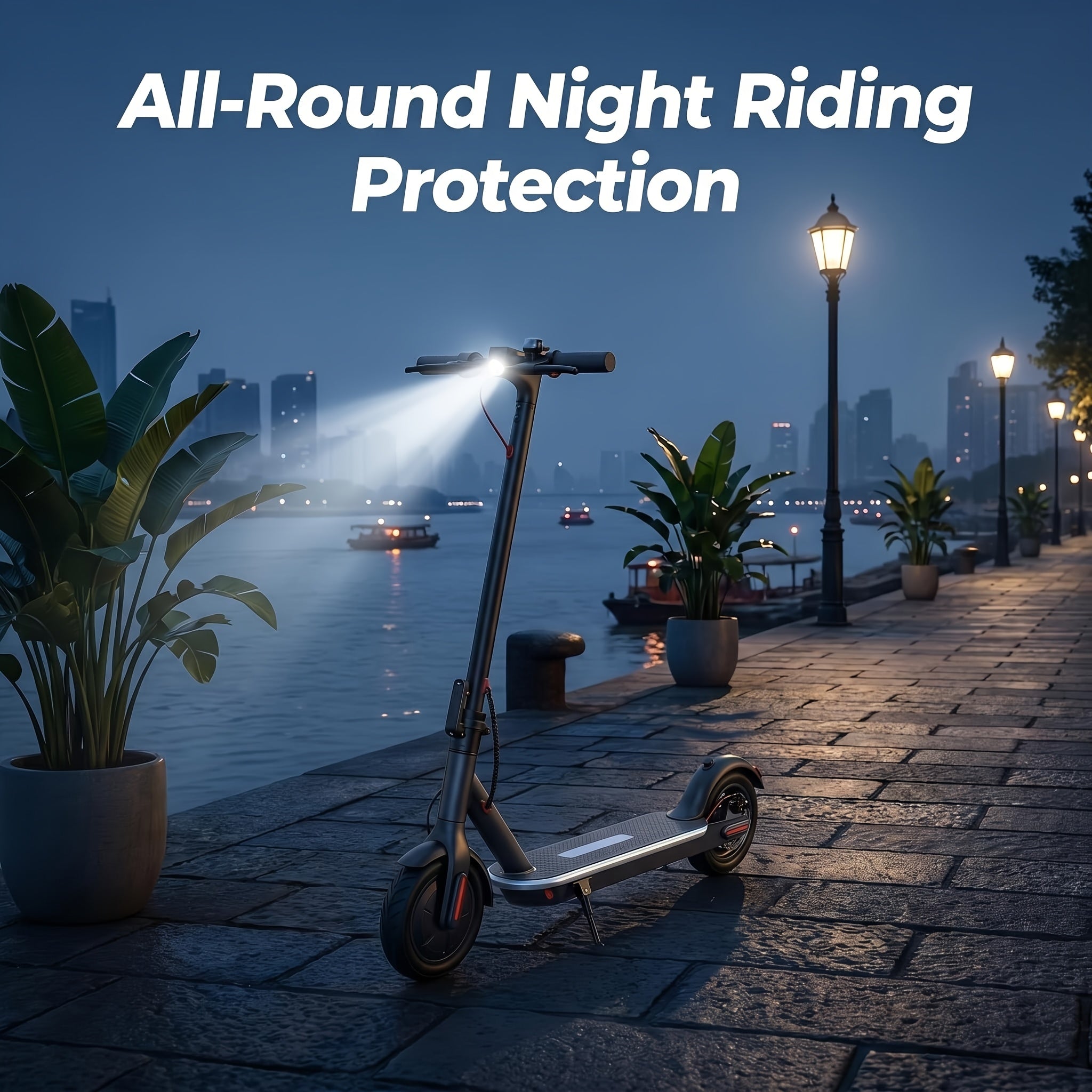 350W Motor. Adult Folding Electric Scooter, 8.5-Inch Tires, 3 Speed Settings, Dual Safety Brakes, Durable Body