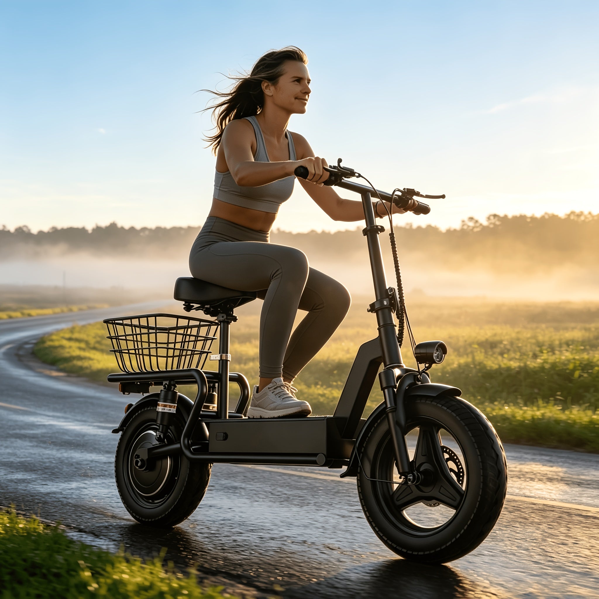 500W Electric Scooter Featuring a Multifunctional LCD Dashboard, a High-Capacity Rear Storage Box