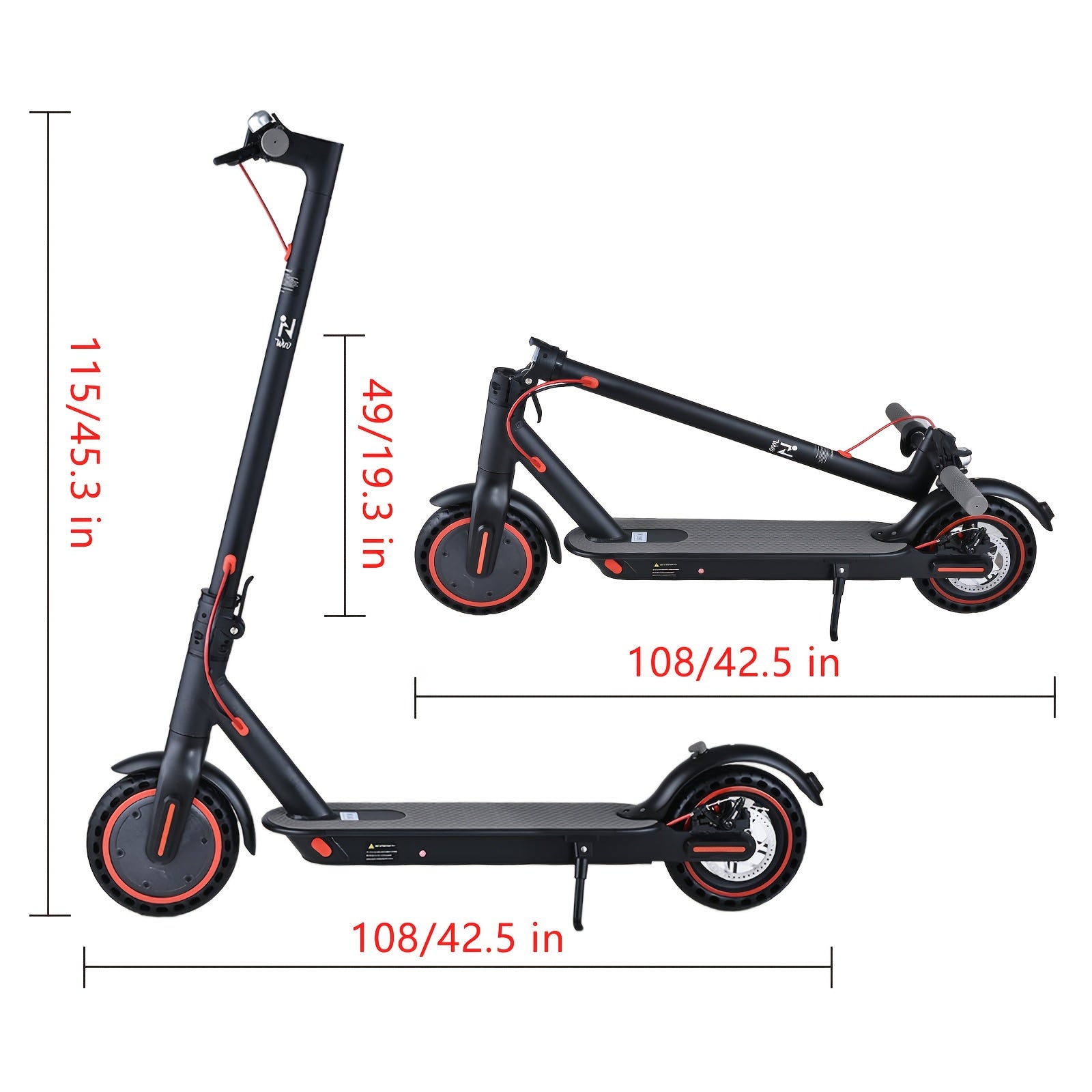 350W Motor. Adult Folding Electric Scooter, 8.5-Inch Tires, 3 Speed Settings, Dual Safety Brakes, Durable Body