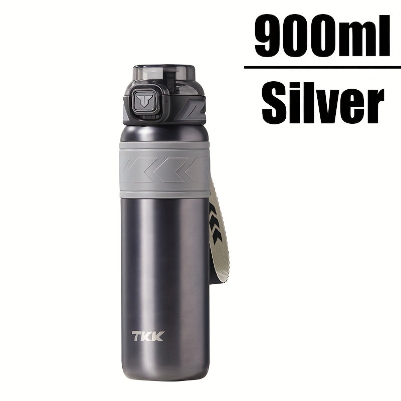 TKK Stainless Steel Thermal Vacuum Bottle Cup with Straw Strap Lock - for Hot\u002FCold Drinks