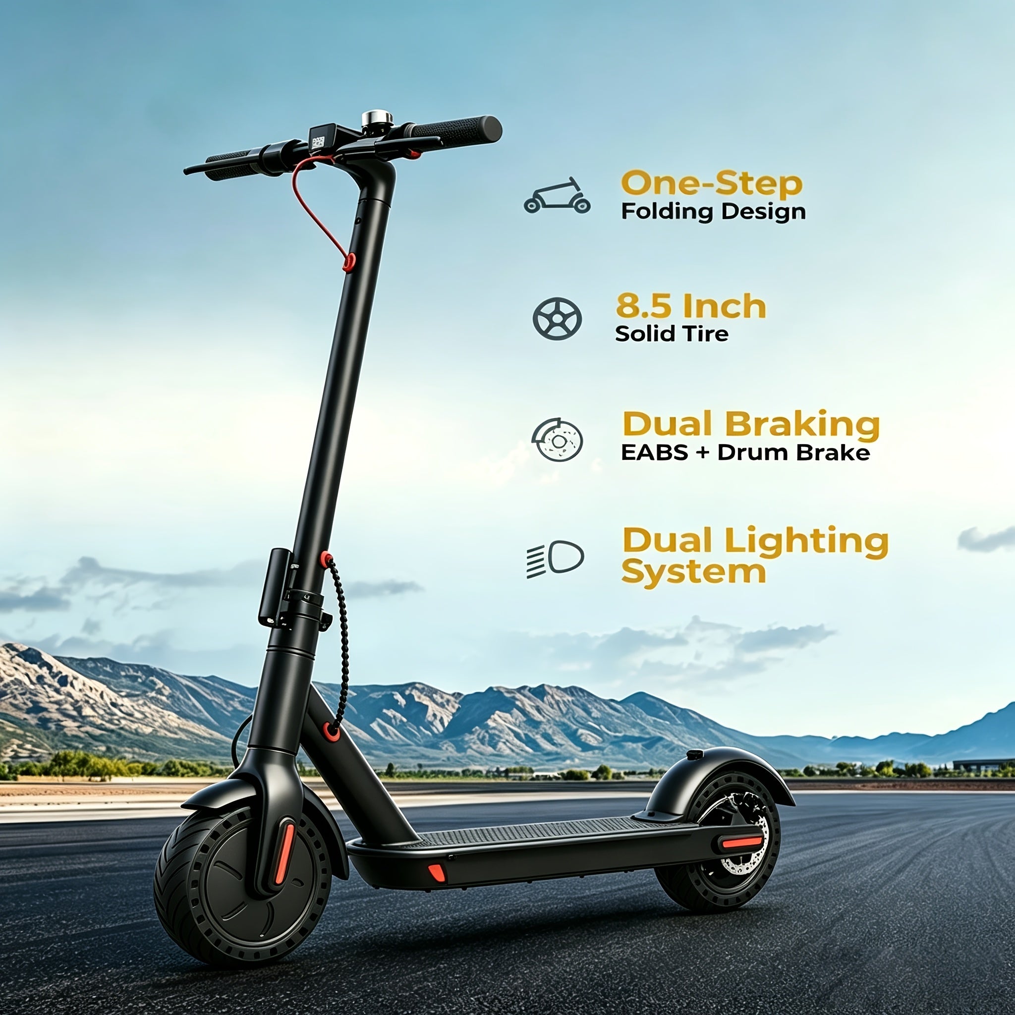 Foldable Electric Scooter for Adults And Teens, Smart Riding System, 8.5\