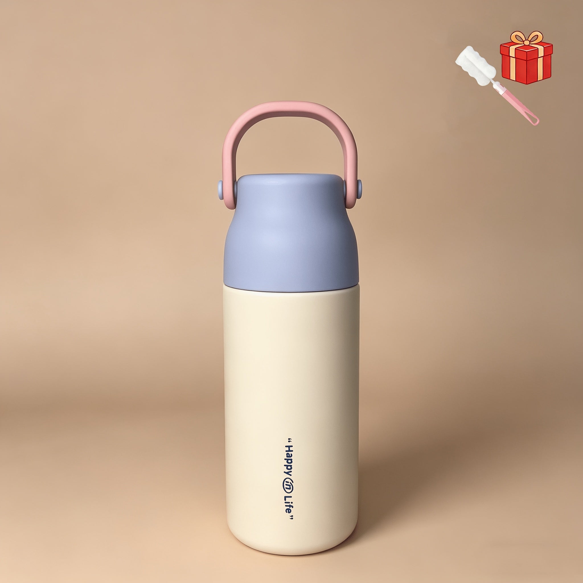 Happy Life 1pc 16.91oz Capacity 316 Stainless Steel Inner Liner One-Touch Lid Insulated Tumbler, Built-in Tea Infuser Tea Cup