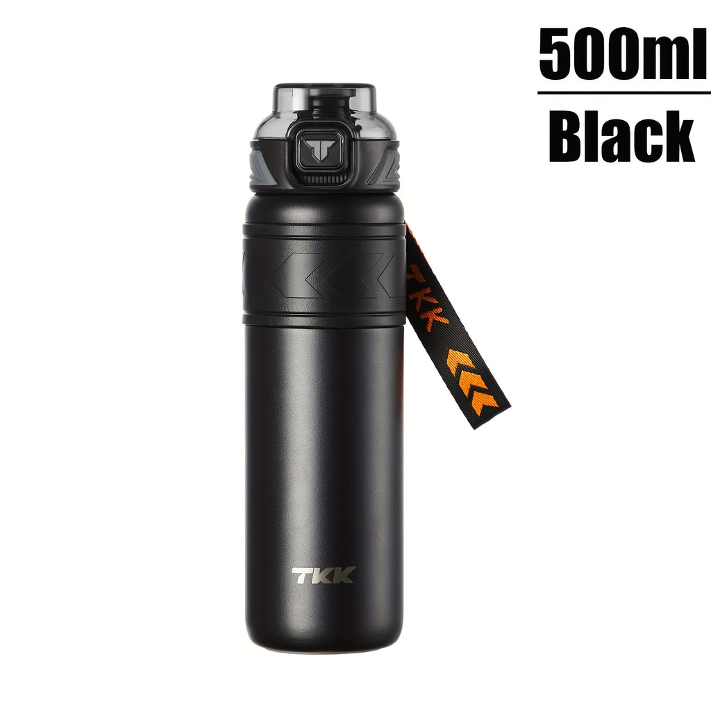 TKK Stainless Steel Thermal Vacuum Bottle Cup with Straw Strap Lock - for Hot\u002FCold Drinks
