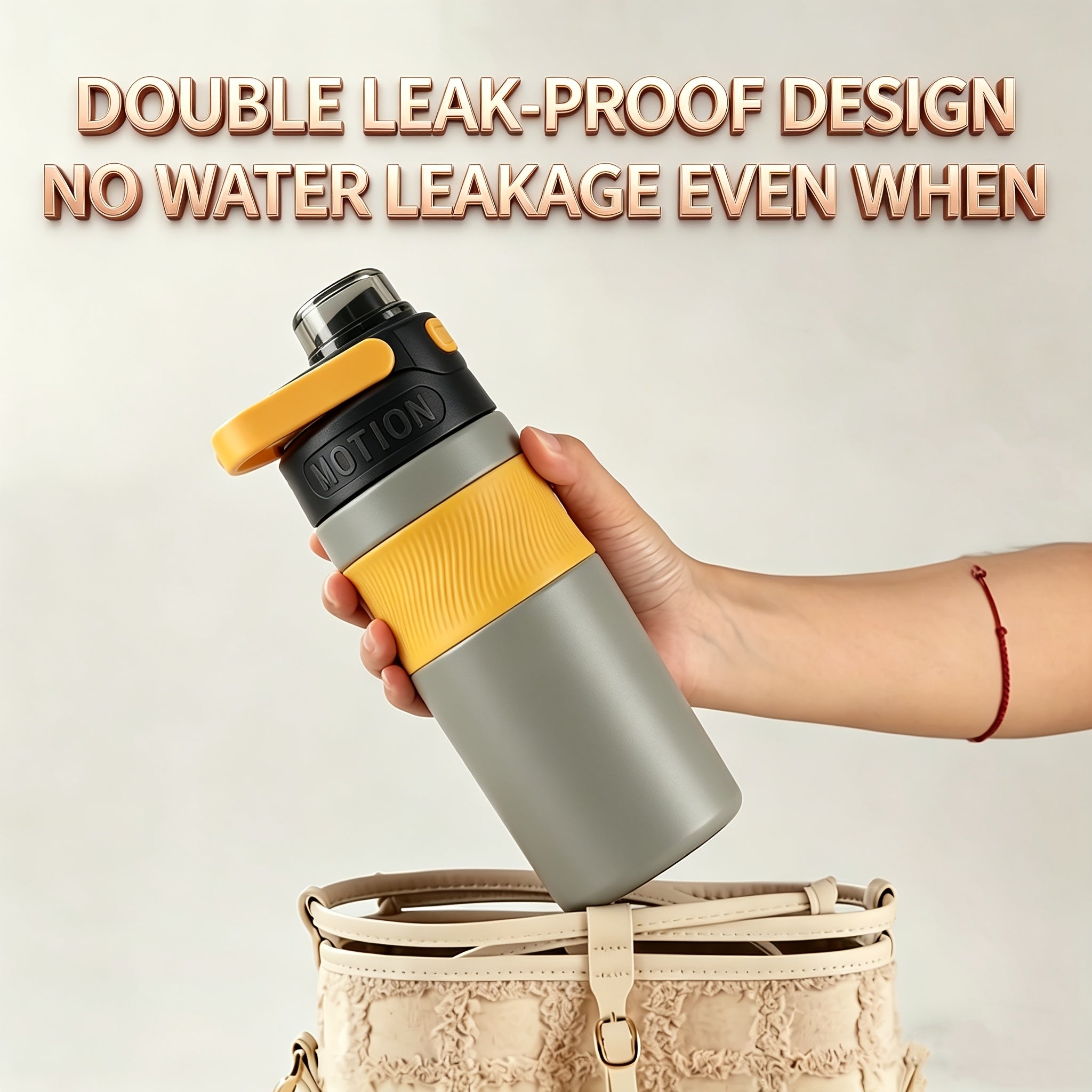 1pc 20 Oz Capacity 316 Stainless Steel Inner Tank Insulated Hot And Cold Cup Portable Handle One-Button Opening Water Bottle Car Cup