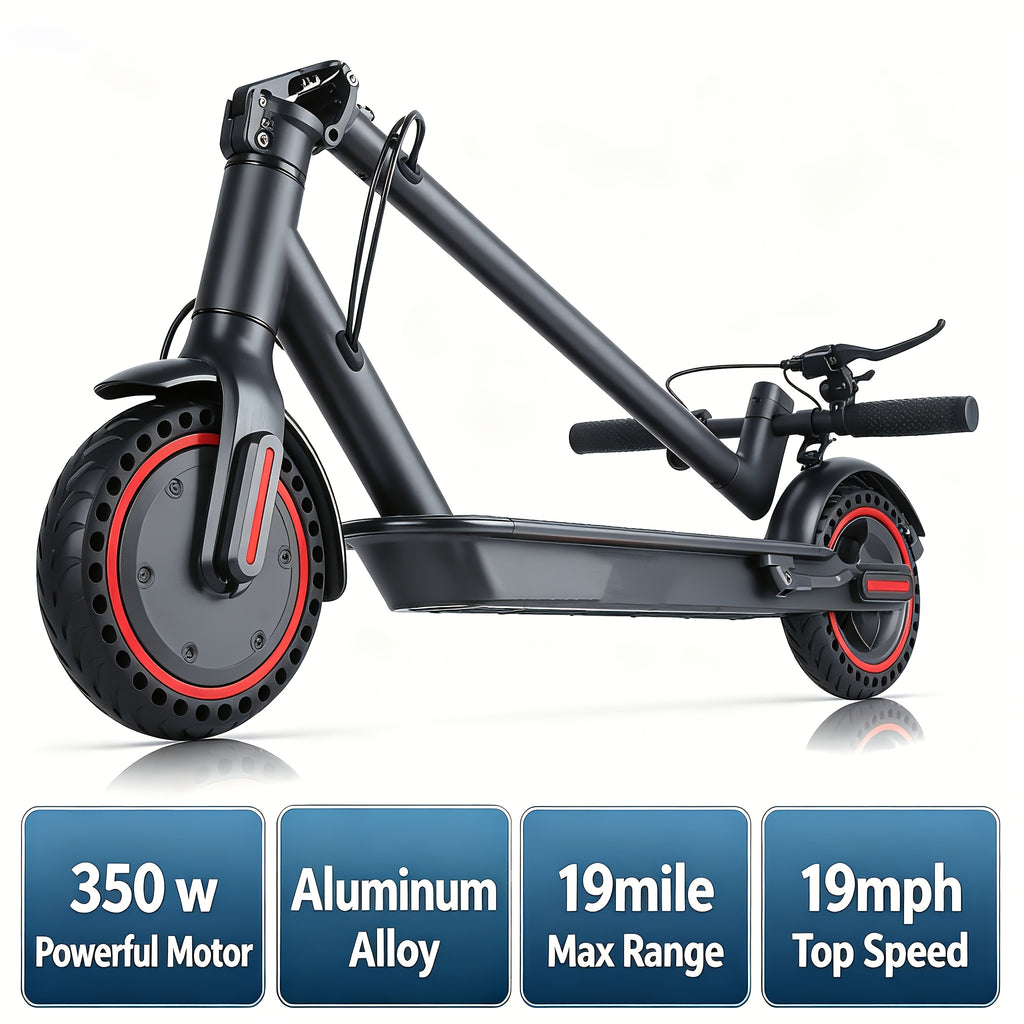 Long Distance Folding Adult Electric Scooter, 350W Motor, 8.5 Inch Anti-Slip Solid Tires, Smart APP & LCD Dashboard,
